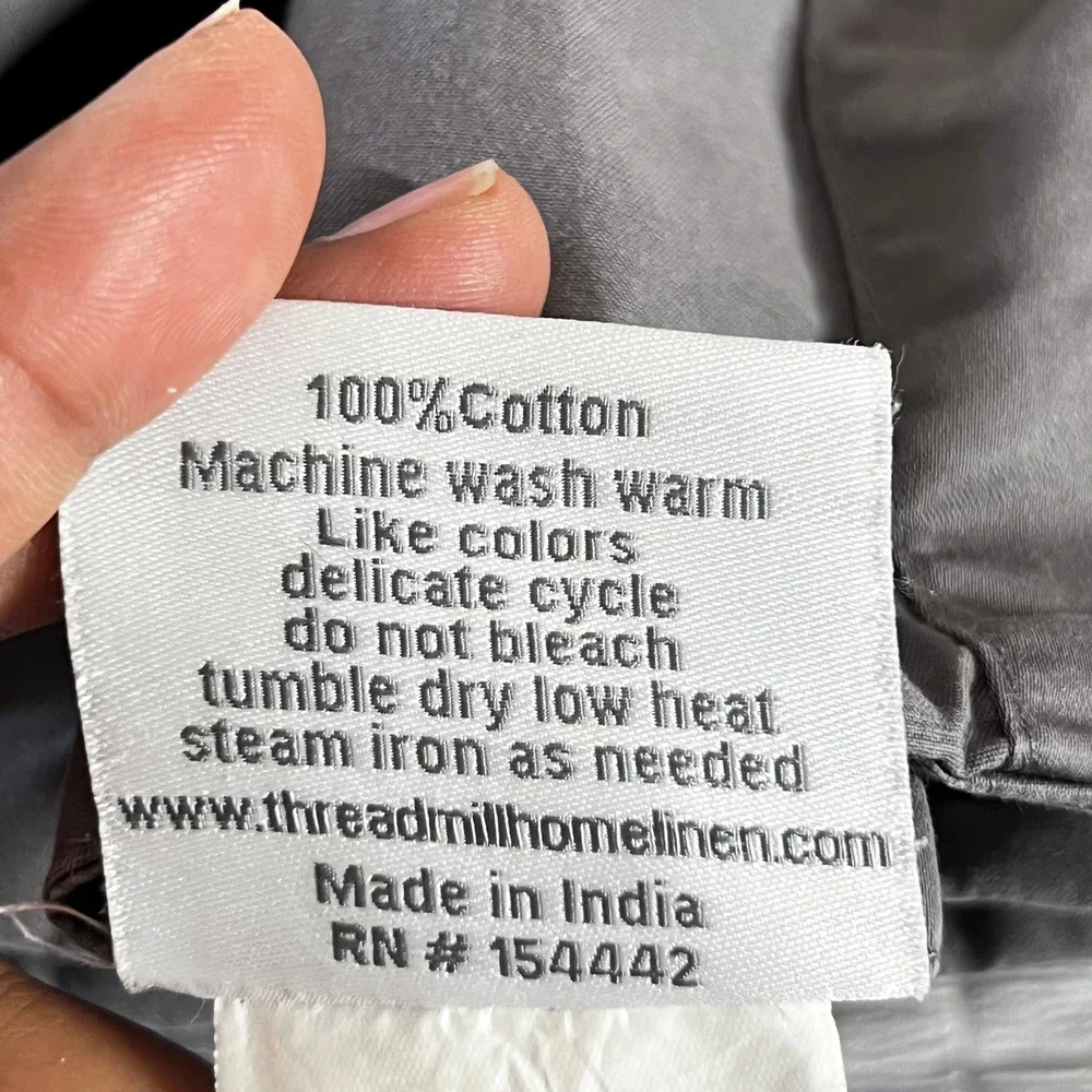 Threadmill Home Linen Twin XL Sheet Set 2-Piece 100% Cotton Charcoal Gray